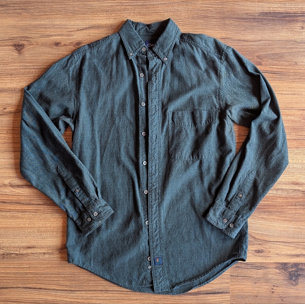 Men's Longsleeved Green Button Down Shirt